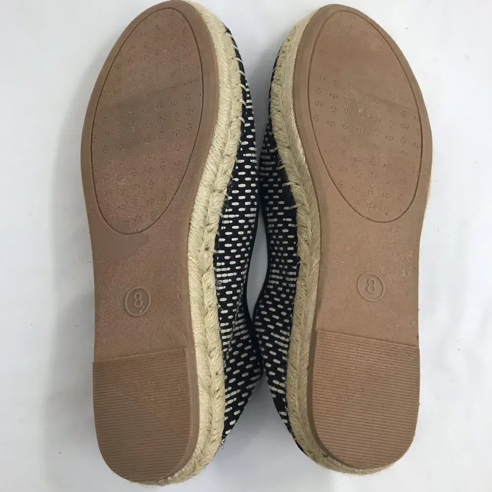 DV Dolce Vita DESIREE Black Cream Woven Geometric Ethnic Espadrille Slip on Flat